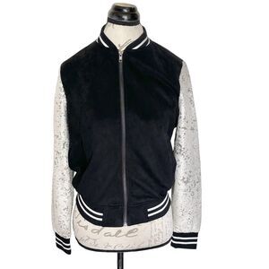 Forever 21 Women’s Jacket Sz Small Varsity Sequin Soft Fleece Cheerleader Bling